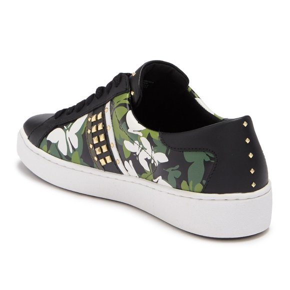 NEW Michael Kors Leather Butterfly Studded Sneaker - Picture 3 of 8